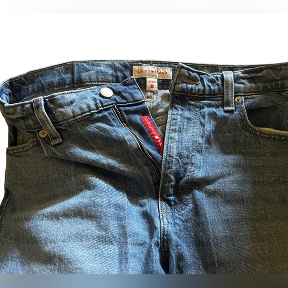 LUCKY brand boy mid rise relaxed straight distressed women’s jeans EUC - Picture 4 of 12